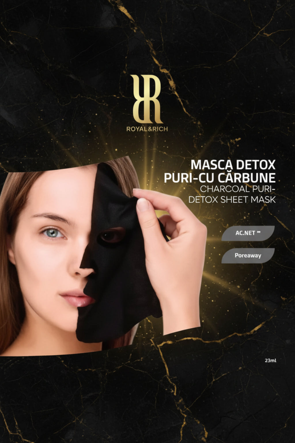Masca detox puri-cu cărbune 23 ml RoyalRichRO