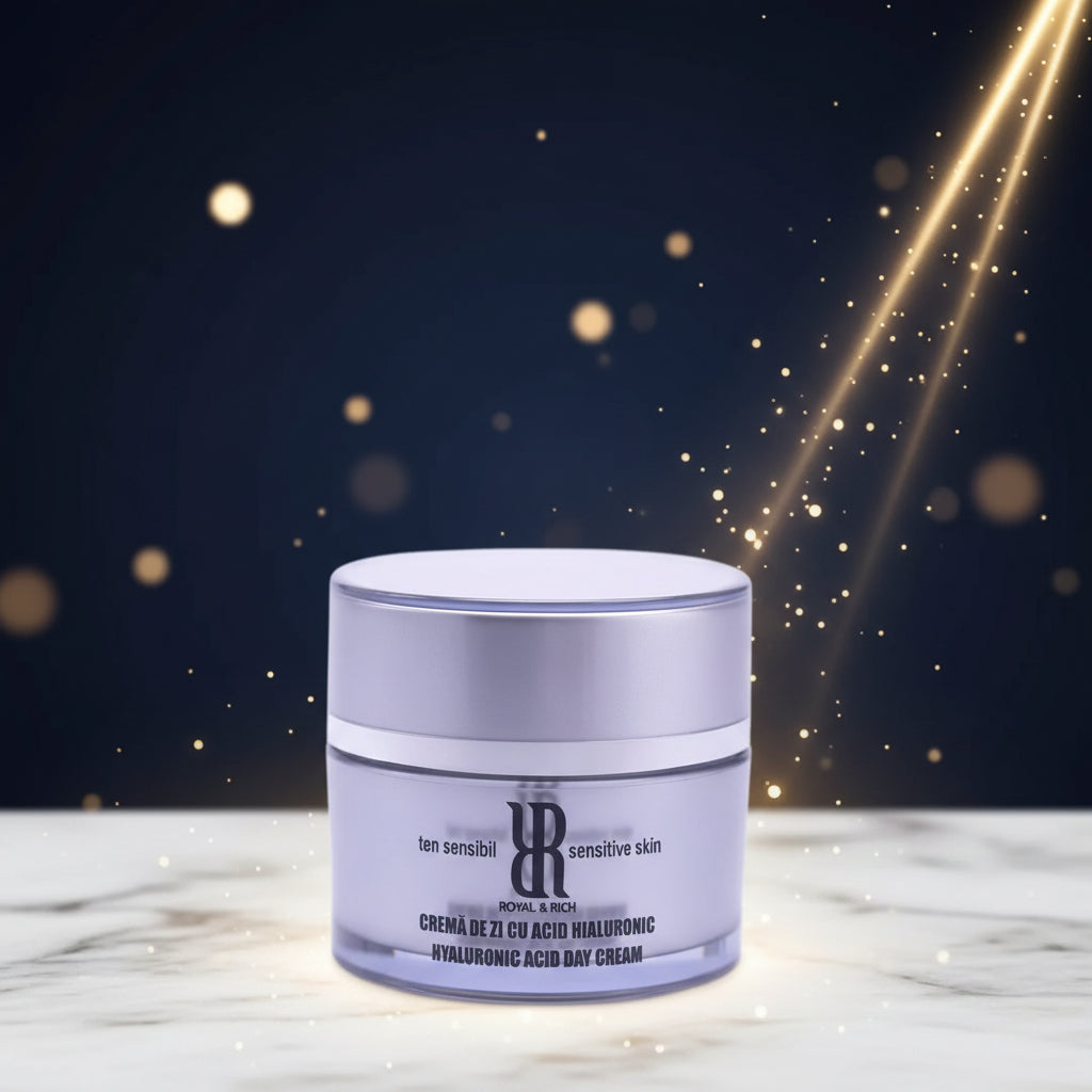 CREMĂ DE ZI CU ACID HIALURONIC PENTRU TEN SENSIBIL RoyalRichRO