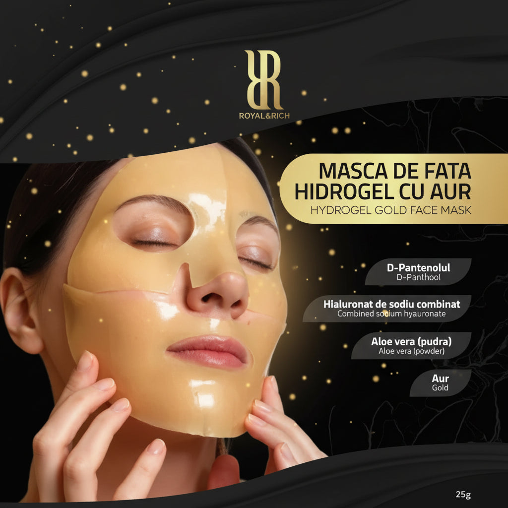 Mască de față hidrogel cu aur 25 g RoyalRichRO